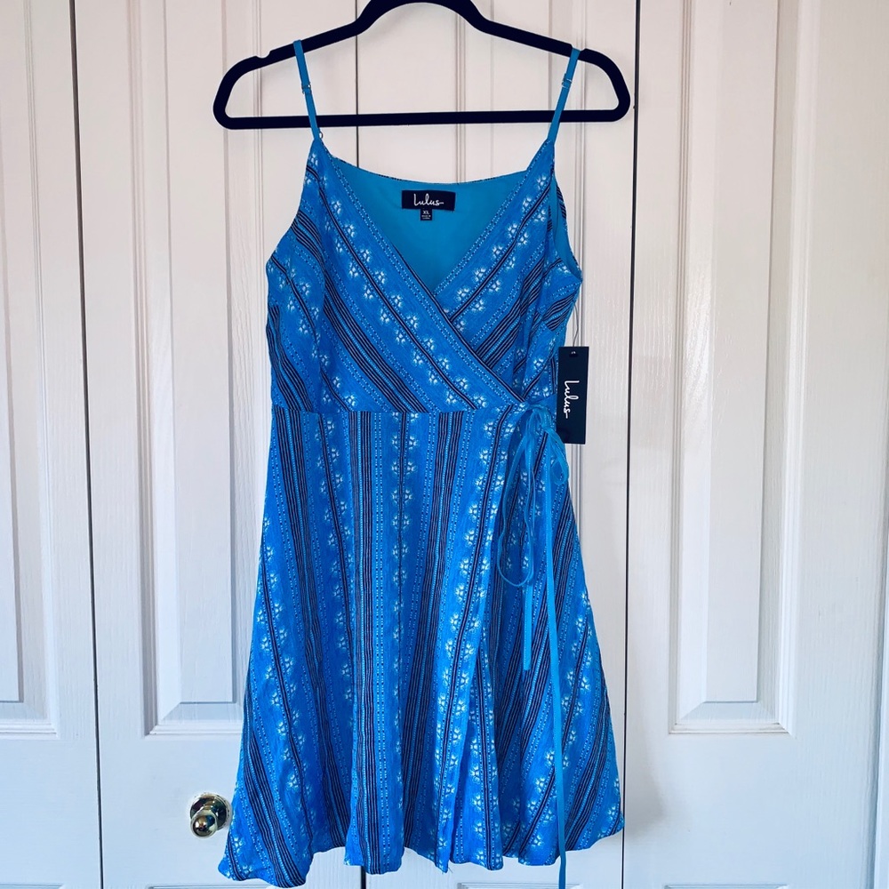 NWT Blue and White Wrap Dress from Lulu’s